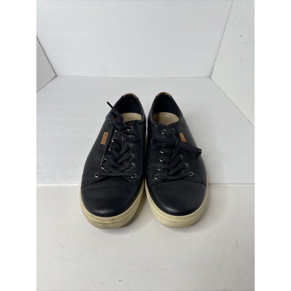ECCO Shoes Men's‎ 42 EU 8.5 US Black Leather Sneakers Lace Up Low Top Casual
